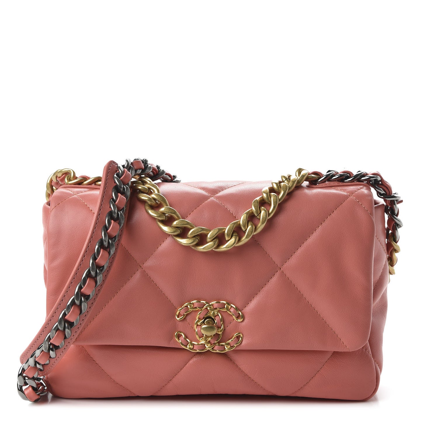 Goatskin Quilted Medium 19 Flap Pink