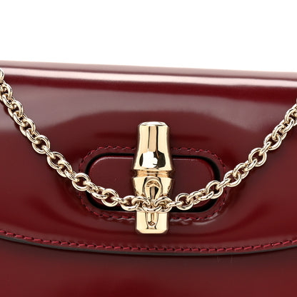 Gucci Shiny Calfskin Small Bamboo Night Bag Rosso Ancora 8 of 12