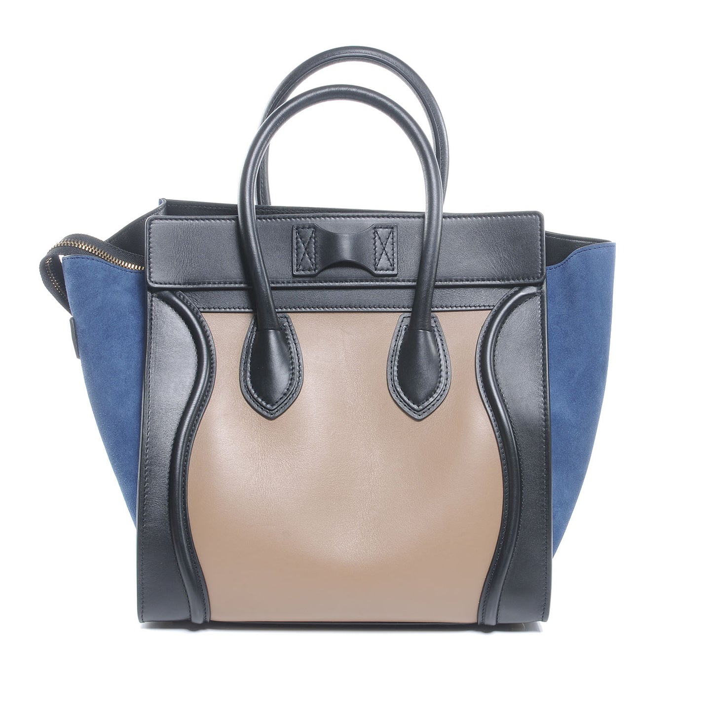 Smooth Calfskin and Suede Mini Tri-Color Luggage