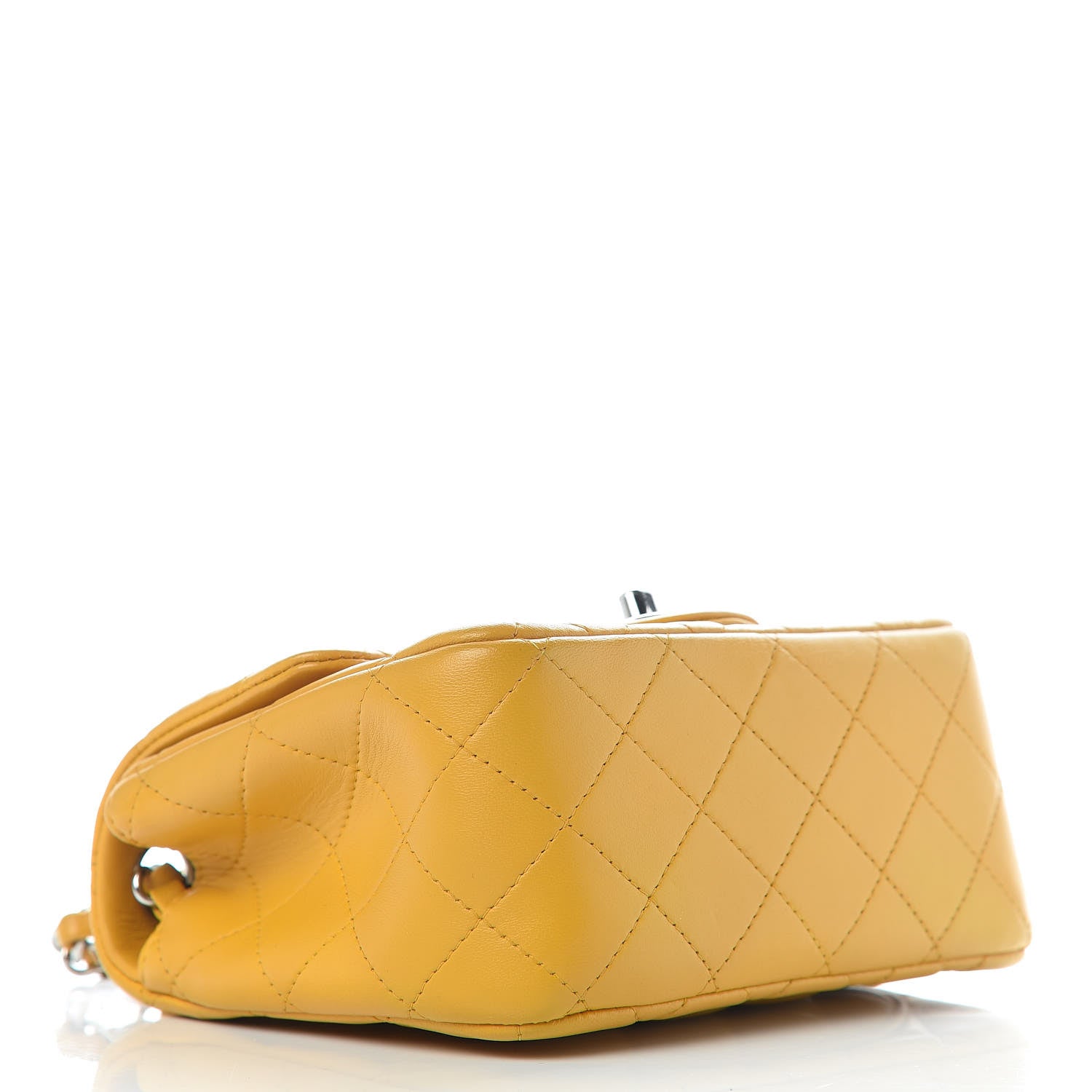 Chanel Lambskin Quilted Mini Square Flap Yellow 4 of 9