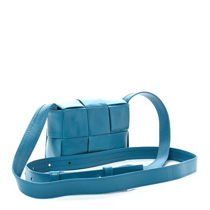 Bottega Veneta Paper Calfskin Maxi Intreccio Extra Mini Cassette Crossbody Bag Blue 3 of 10