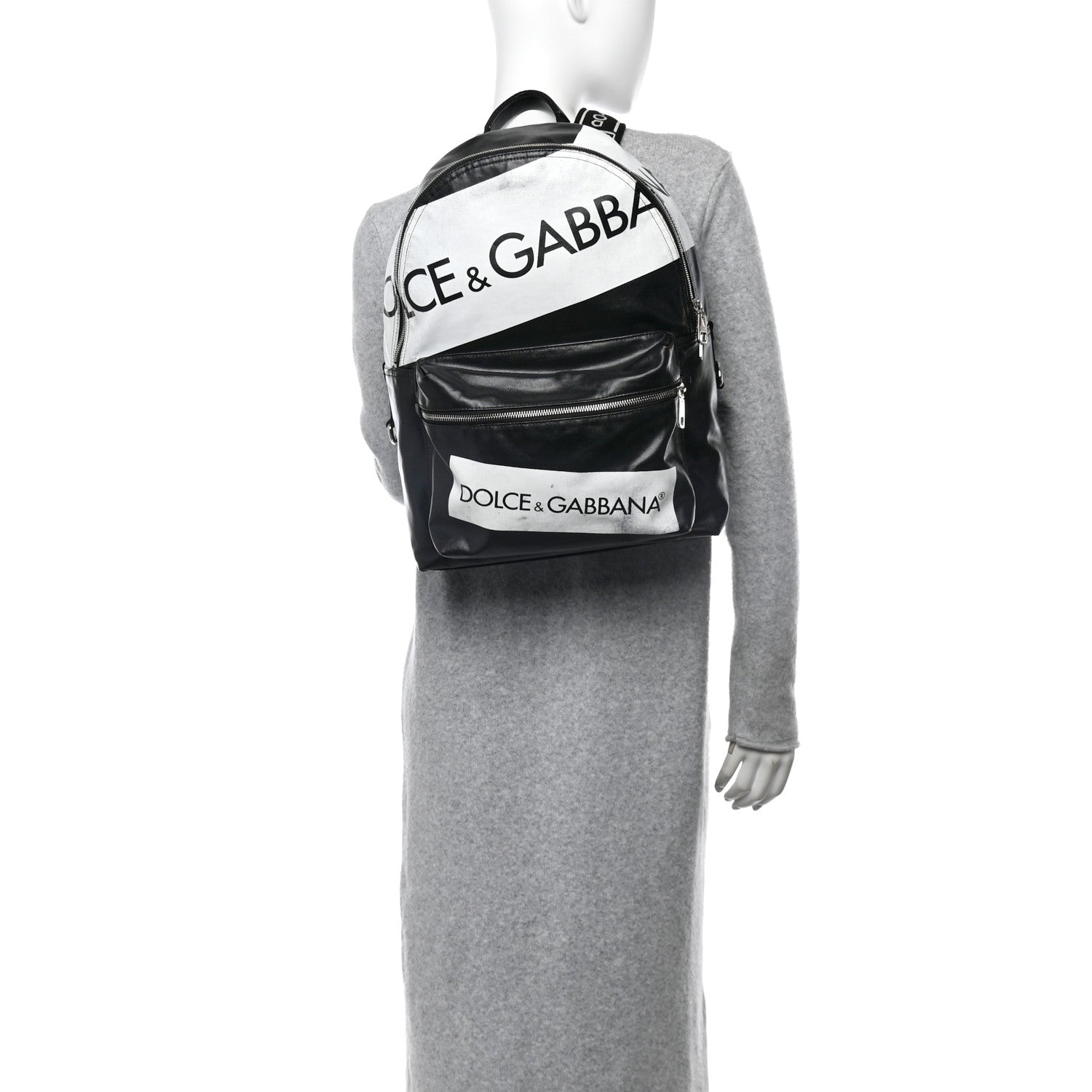 Dolce & Gabbana Calfskin Coated Canvas Vulcano Backpack Black 2 of 12