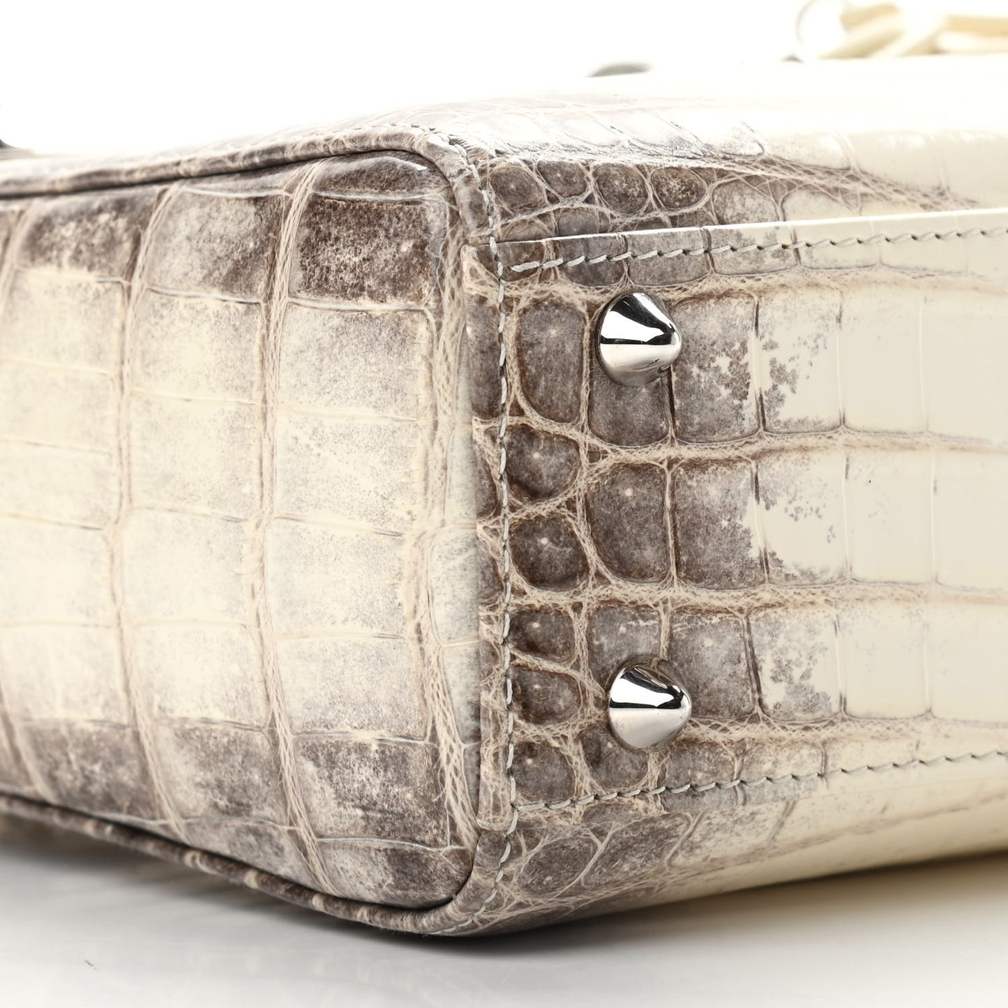 Niloticus Crocodile Himalaya Small Lady Dior White