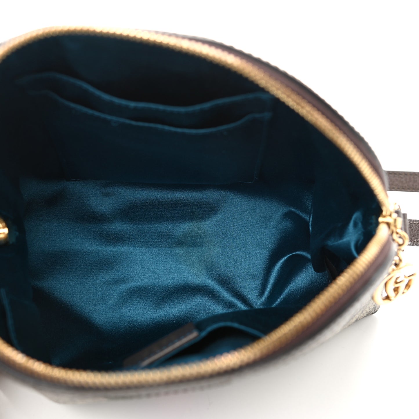 GG Supreme Monogram Textured Dollar Calfskin Web Small Ophidia Dome Shoulder Bag Beige Ebony New Acero