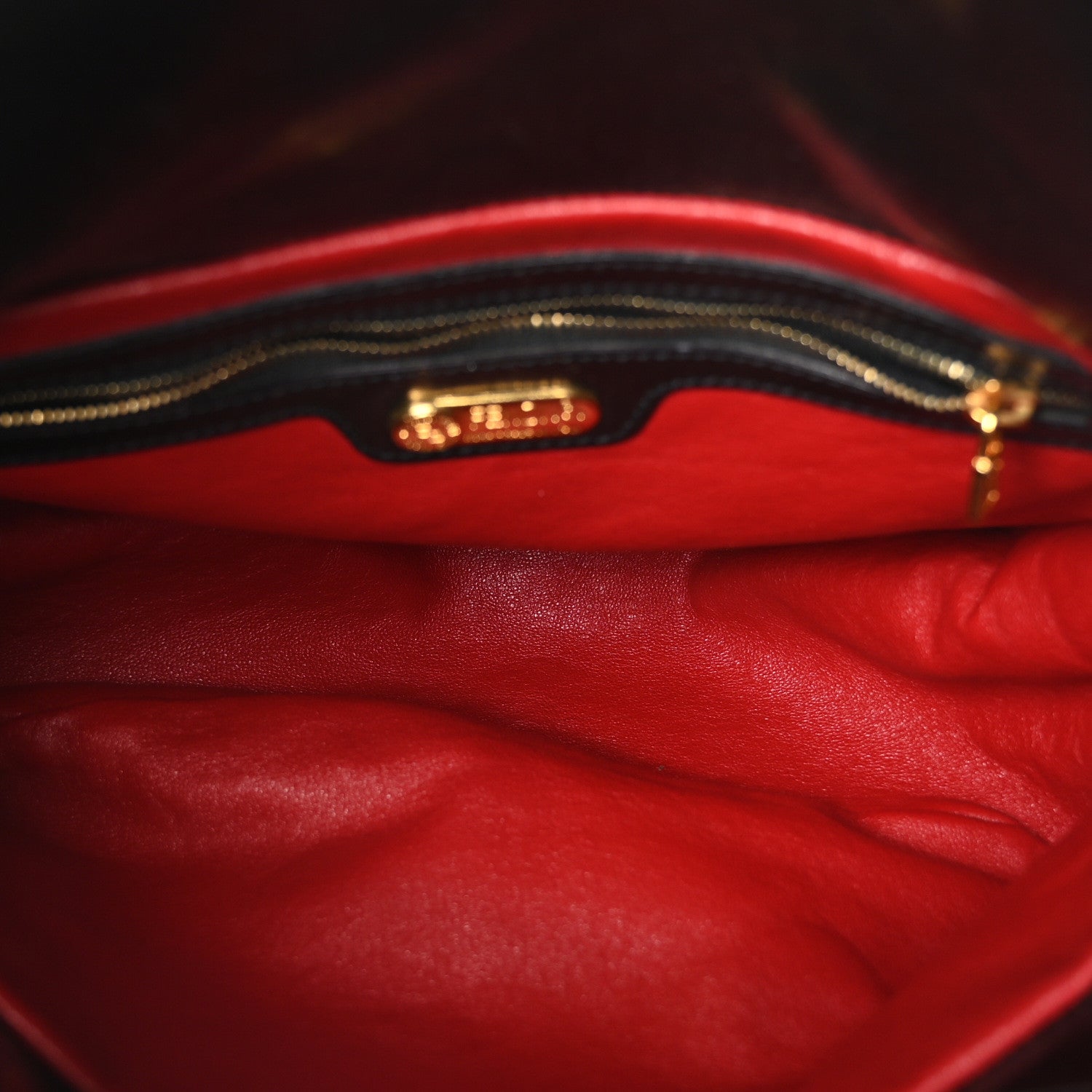 Fendi Sequin Lizard Baguette Black Red 5 of 9