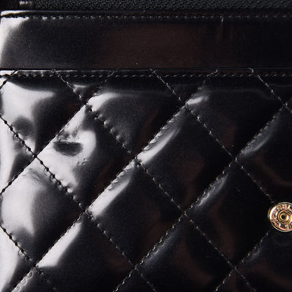 Chanel Glazed Calfskin Quilted Boy Wallet On Chain WOC Black 13 of 14