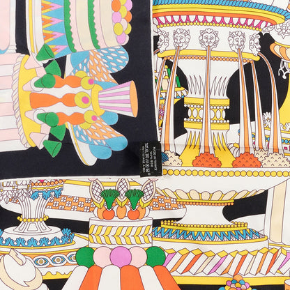 Hermes Silk La Patisserie Francaise Scarf 90 Orange Black Multicolor 3 of 3