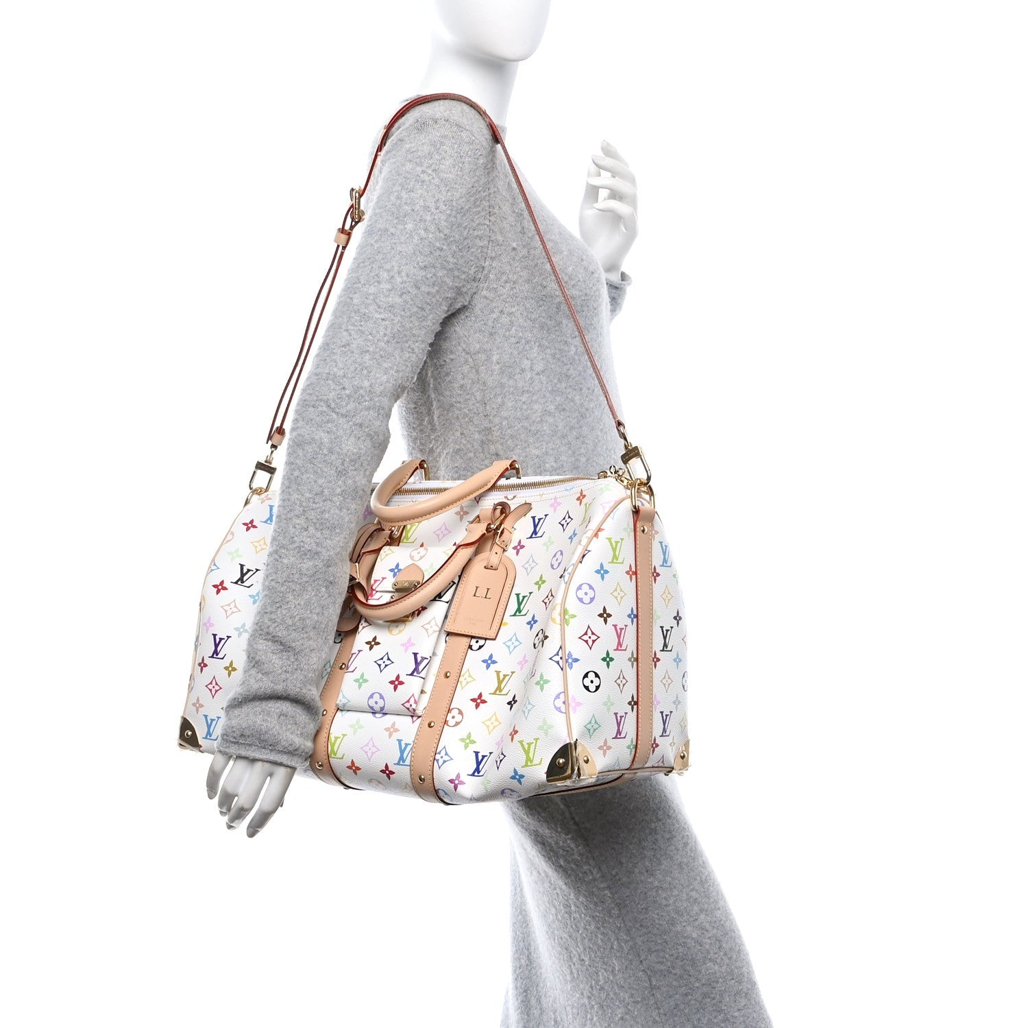 Louis Vuitton LV X TM Monogram Multicolor Keepall Bandouliere 45 White 2 of 9