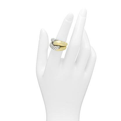 David Yurman Sterling Silver 14K Yellow Gold Large Infinity Ring 53 6.5 2 of 5