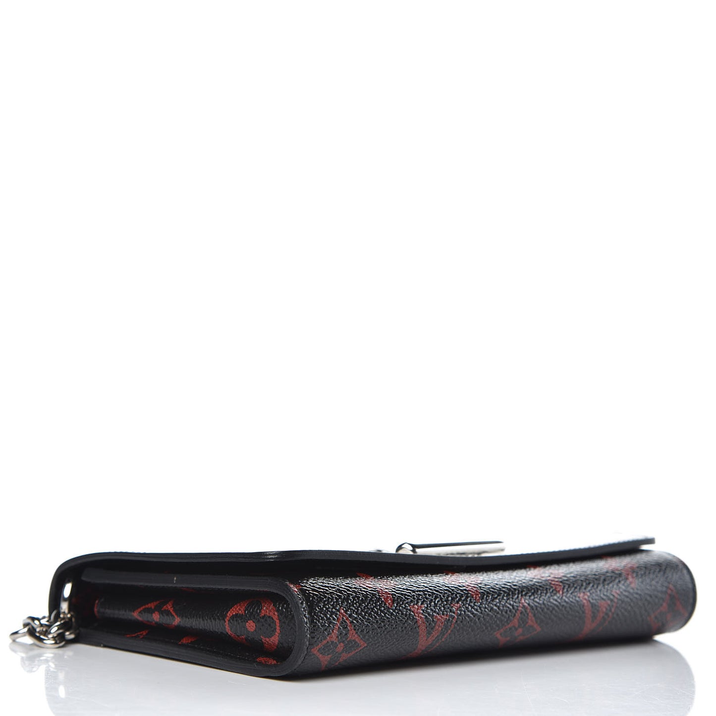 Monogram Palm Twist Chain Wallet Black White