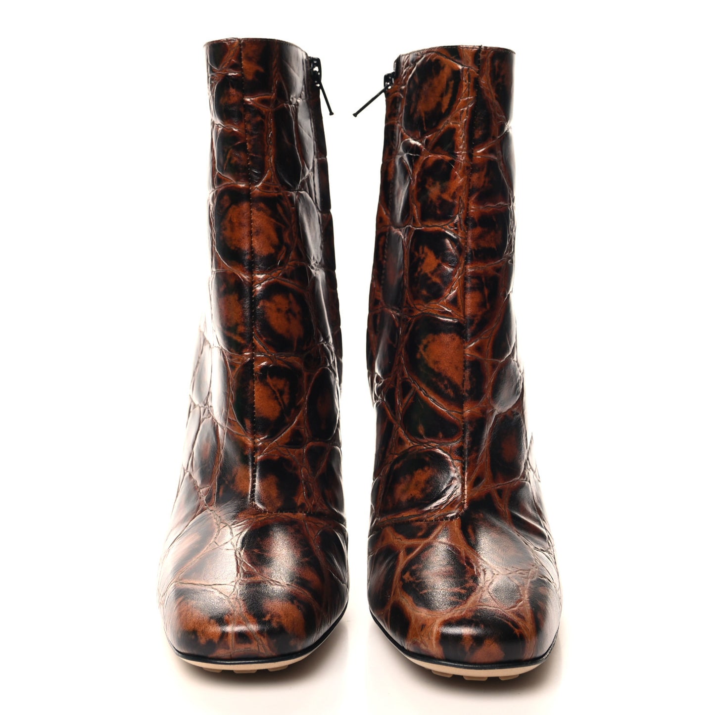 Croc Effect Canalazzo Ankle Boots 38 Brown