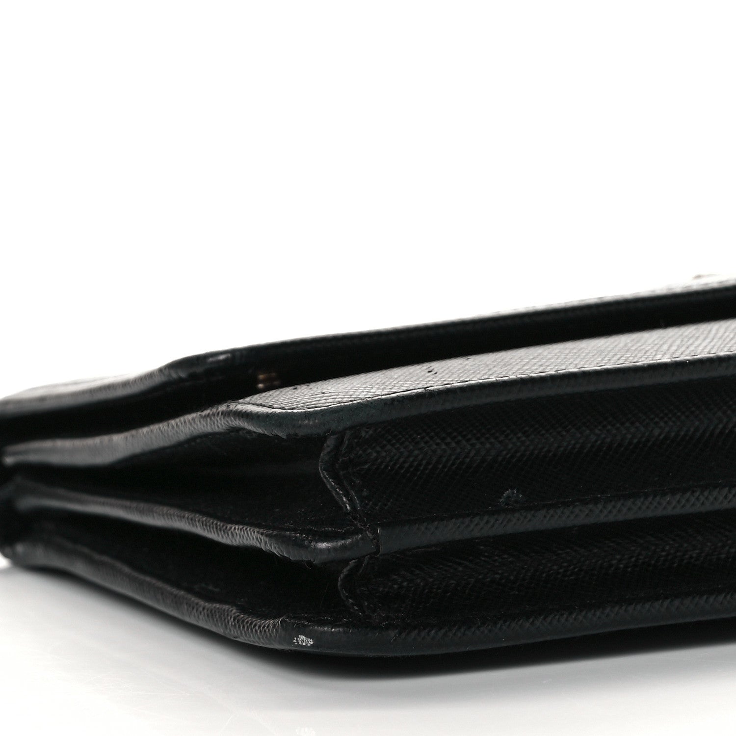Prada Saffiano Metal Flap Wallet With Strap Black 6 of 10