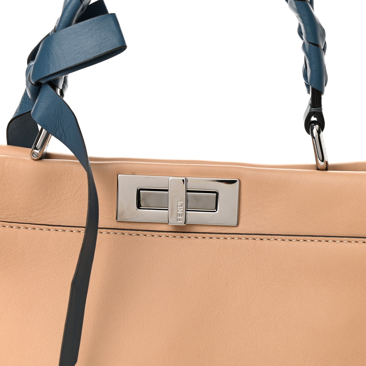Vitello Seta Nappa Ribbon Medium Peekaboo Iconic Satchel Cuoio Tempesta