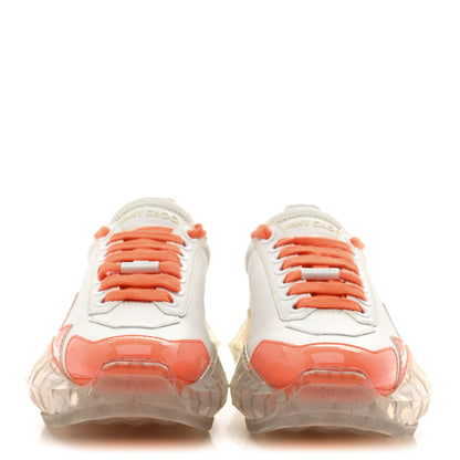 Jimmy Choo X JK JEONG Calfskin Patent Womens Diamond Low Top Sneaker 35 White Orange 3 of 10