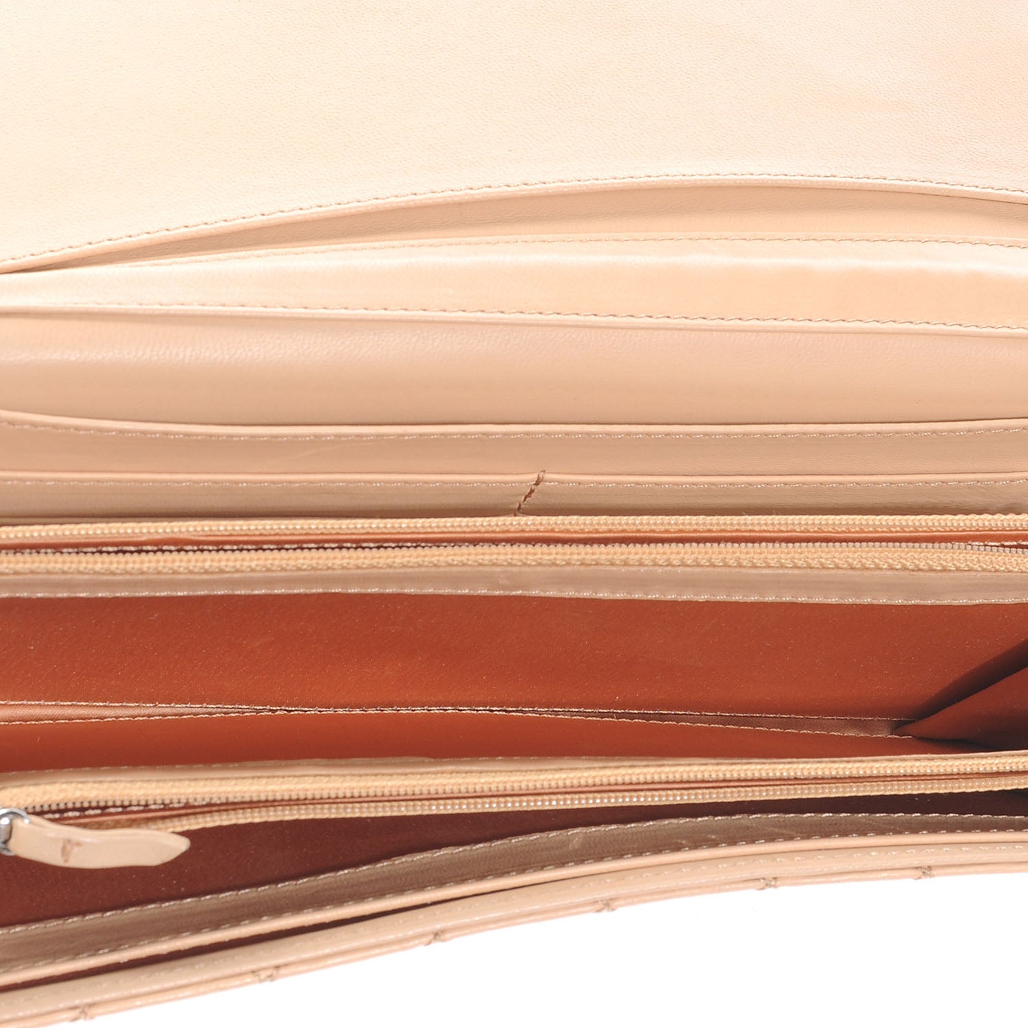 Chanel Lambskin Quilted Clutch Flap Beige 8 of 10