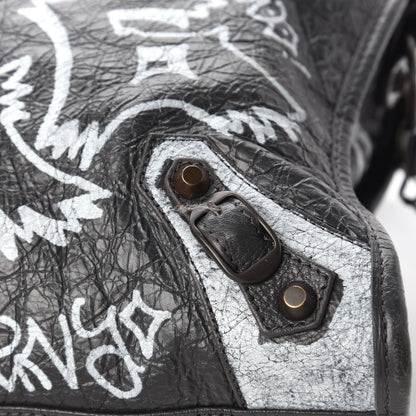 Balenciaga Agneau Arena Graffiti All Over Classic Hardware City Gris Fossile White 10 of 10