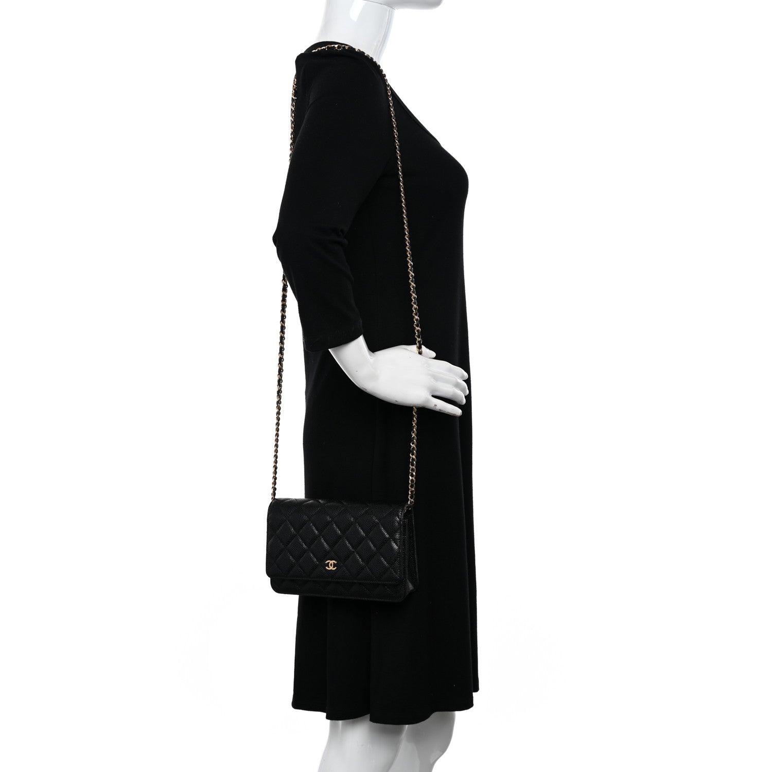 Chanel Caviar Quilted Wallet on Chain WOC Black 2 of 11