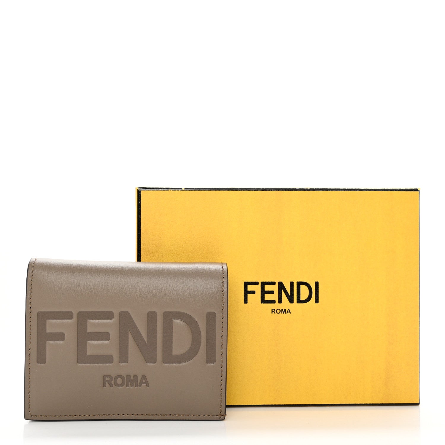 Fendi Vitello King Tamponato Logo Embossed Wallet Tortora 8 of 8