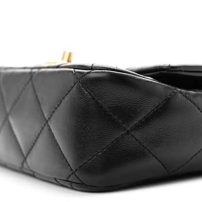 Chanel Shiny Lambskin Quilted Mini Sweetheart Flap Black 10 of 12