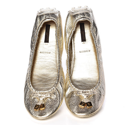 Louis Vuitton Metallic Calfskin Lemon Ballerina Flats 40 Gold 9 of 9