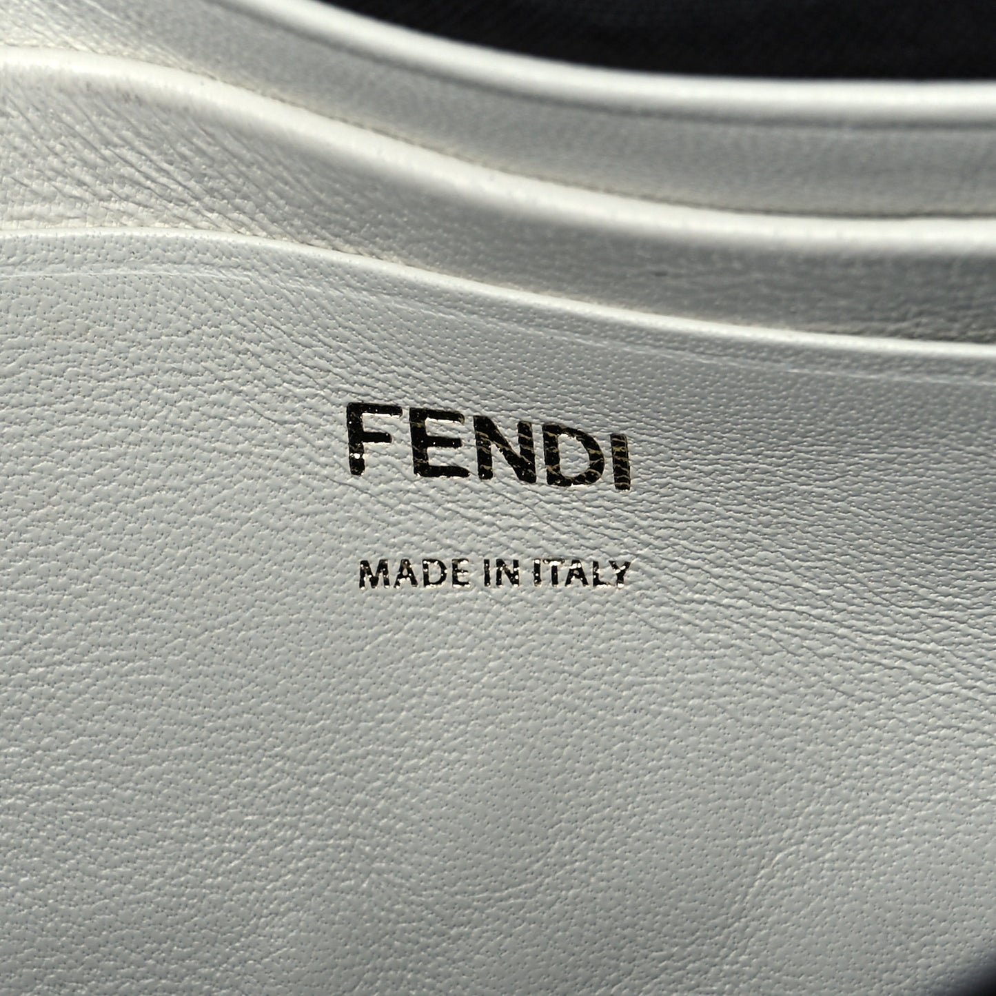 Nappa FF 1974 Embossed Mini Baguette White