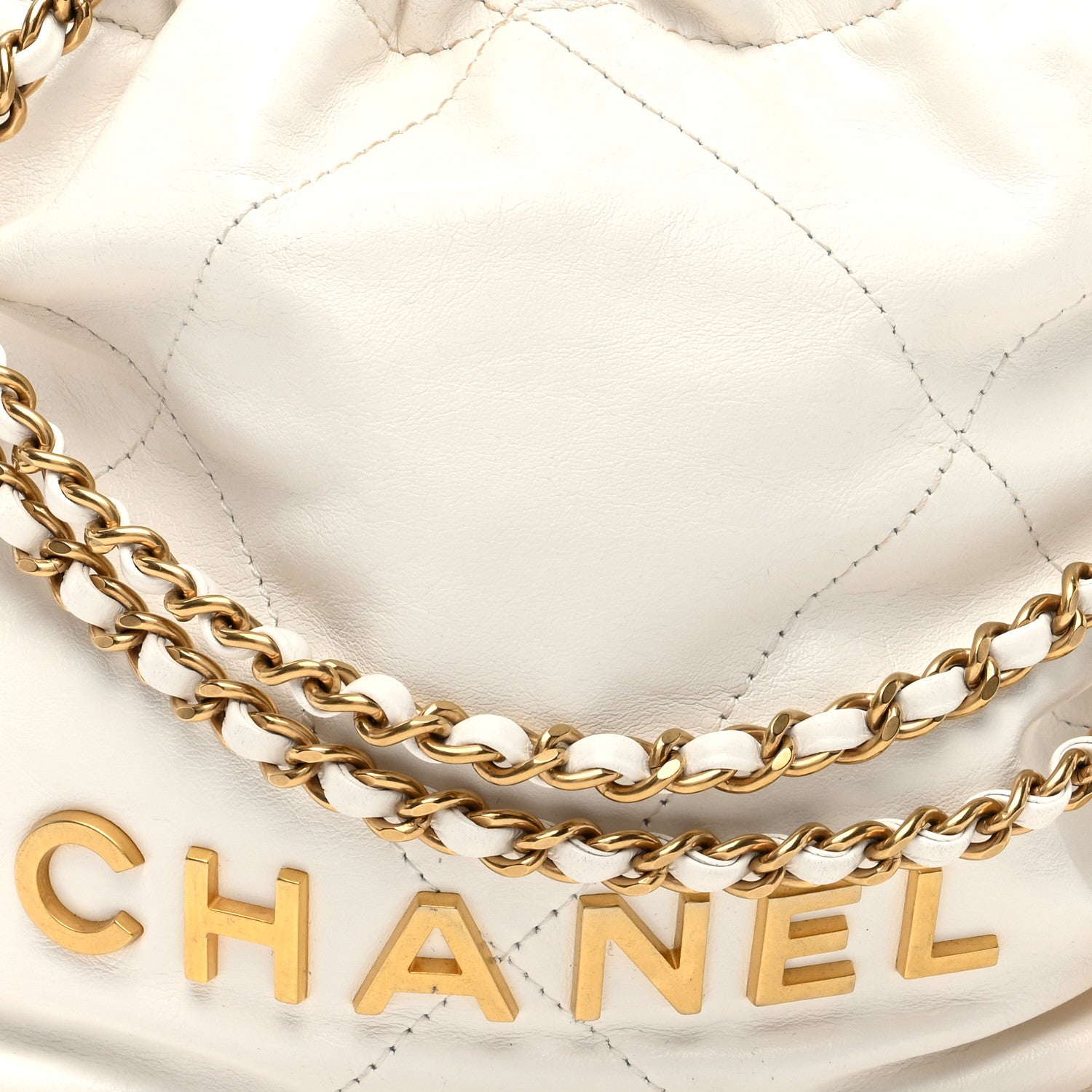 Chanel Shiny Calfskin Quilted Mini Chanel 22 White 7 of 9