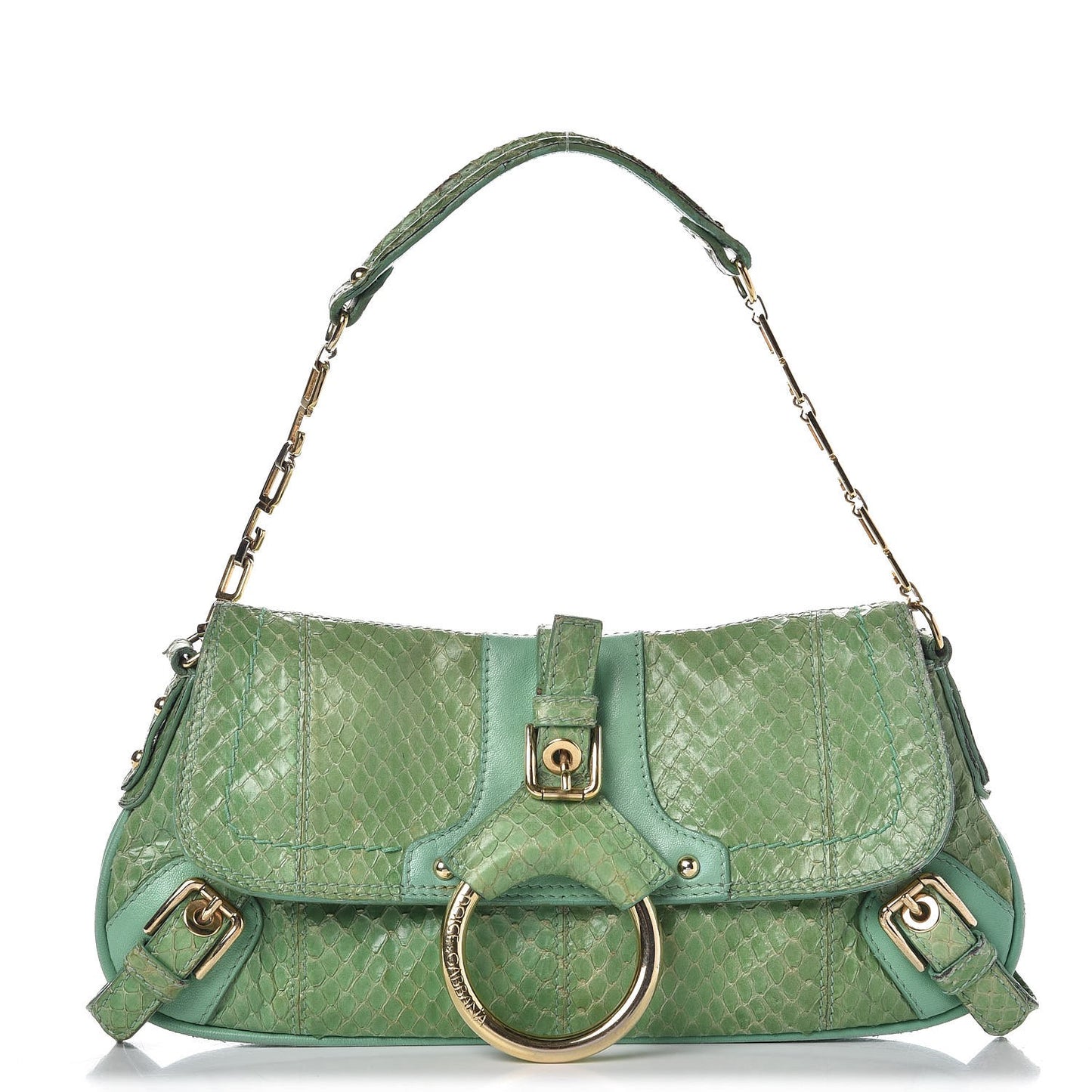 Snakeskin Small Shoulder Bag Green