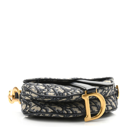 Christian Dior Oblique Mini Saddle Bag Blue 4 of 10