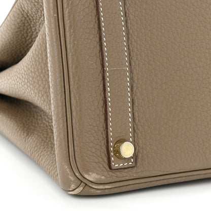 Hermes Taurillon Clemence Birkin 30 Etoupe 11 of 13