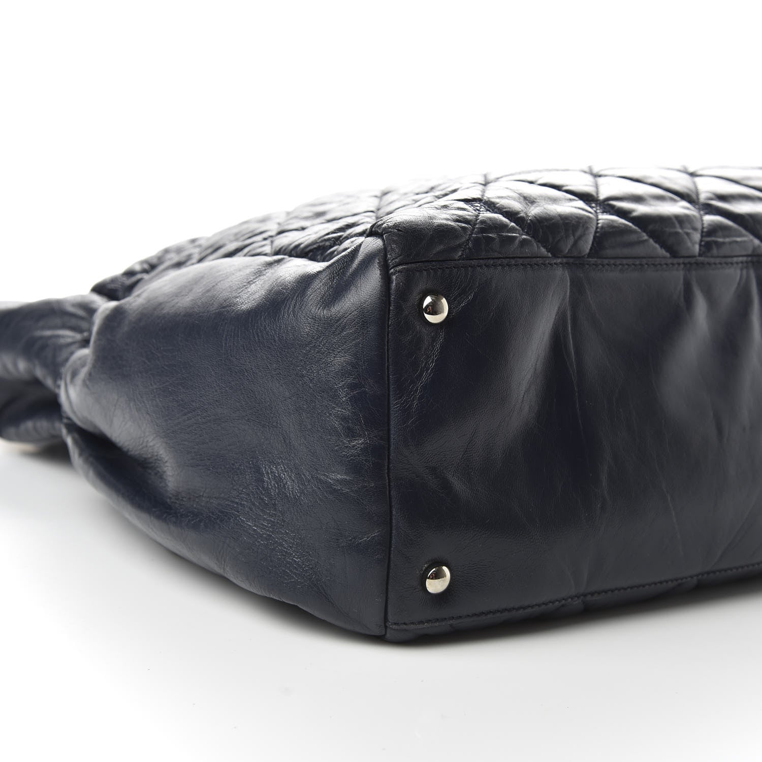 Chanel Lambskin Quilted Hidden Chain Tote Navy 7 of 11