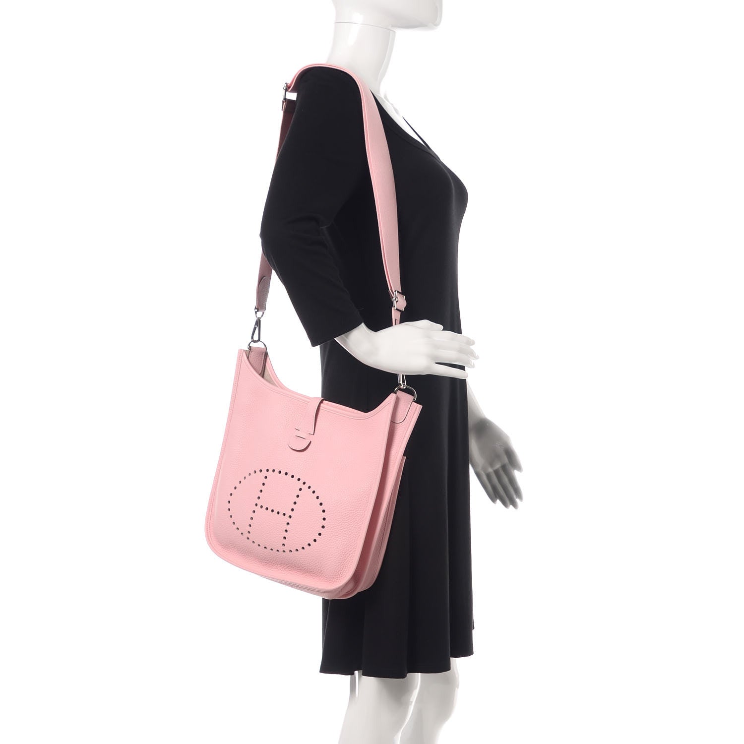 Hermes Taurillon Clemence Evelyne III PM Rose Sakura 2 of 11