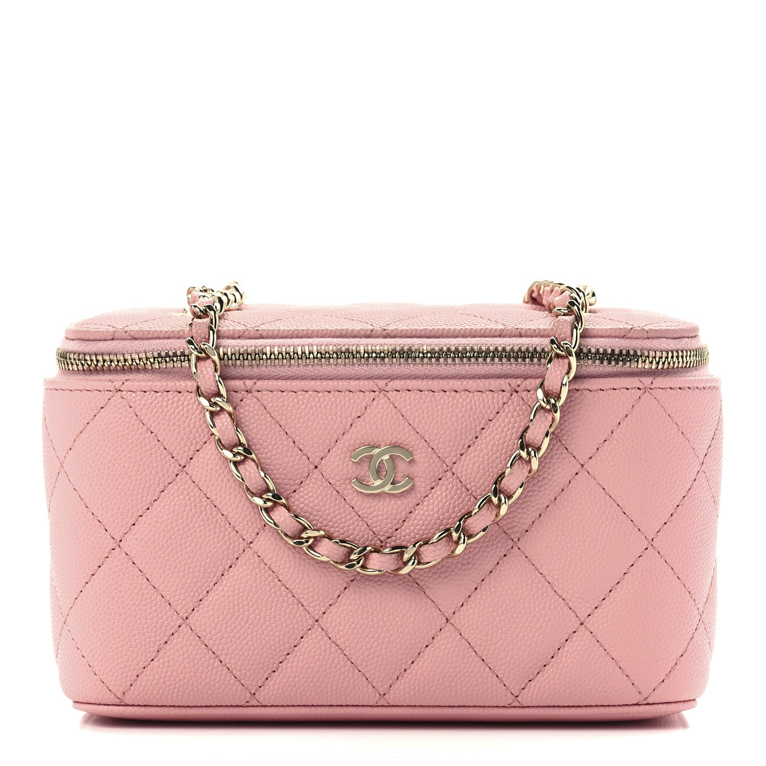 Chanel Caviar Quilted Small Vanity Case With Chain Pink 1 of 12