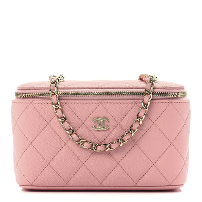 Chanel Caviar Quilted Small Vanity Case With Chain Pink 1 of 12