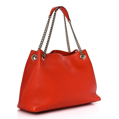 Gucci Pebbled Calfskin Medium Soho Chain Shoulder Bag Sun Orange 3 of 11
