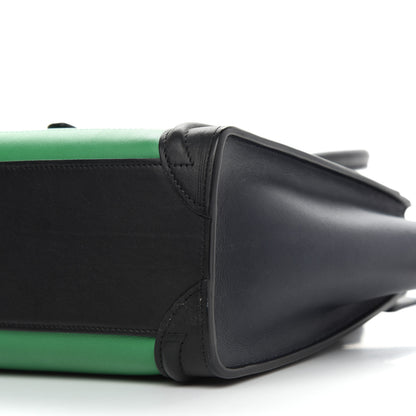 Celine Smooth Calfskin Nano Bi-Color Luggage Grass 9 of 13