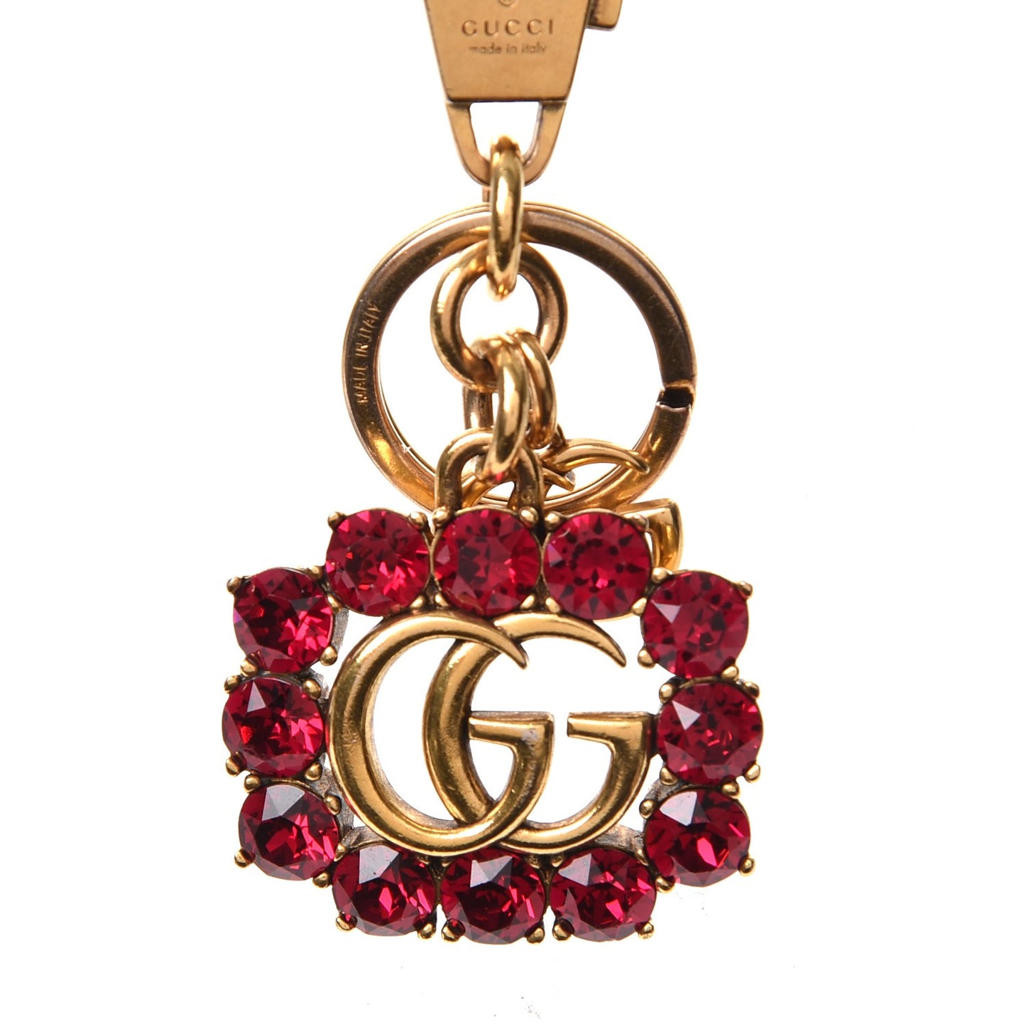 Crystal Double G Key Chain Gold