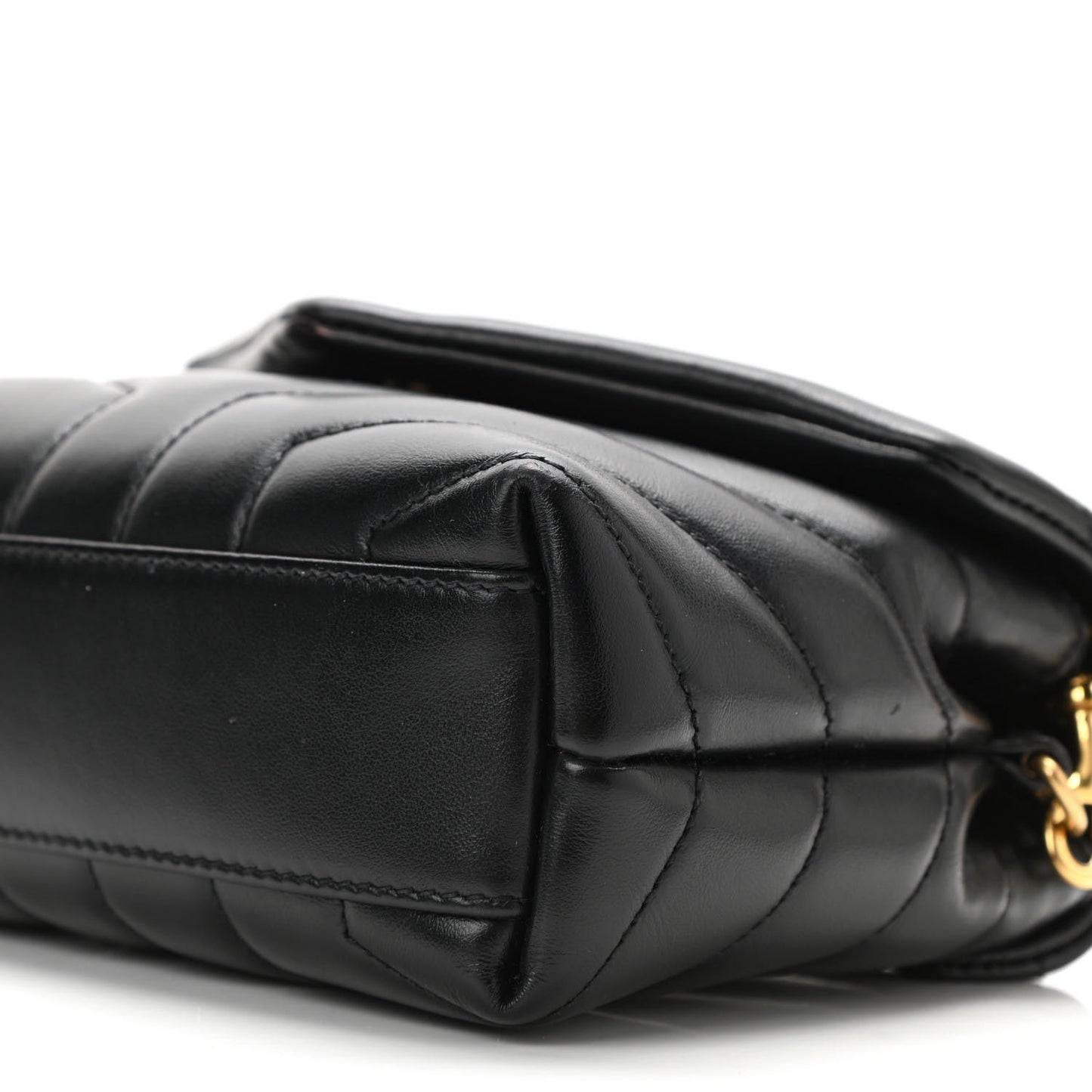 Calfskin Y Quilted Monogram Toy Loulou Crossbody Bag Black
