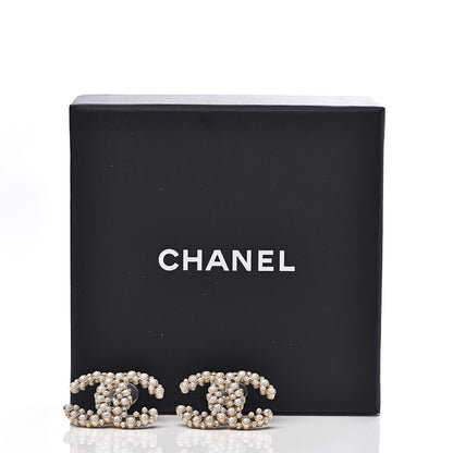 Chanel Pearl Crystal CC Earrings Gold 4 of 4