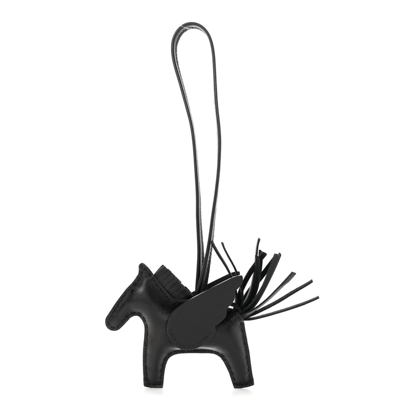 Milo Lambskin Grigri Rodeo Pegase Horse Bag Charm PM So Black