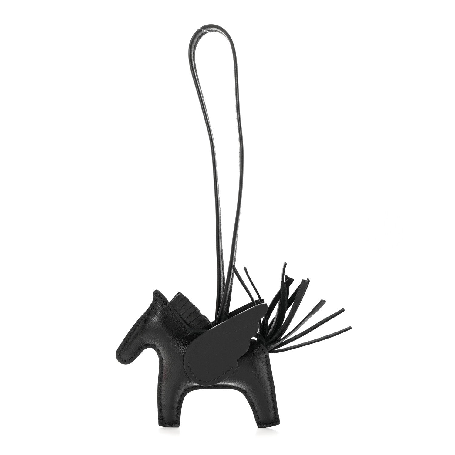 Hermes Milo Lambskin Grigri Rodeo Pegase Horse Bag Charm PM So Black 1 of 5