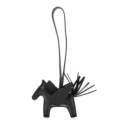 Hermes Milo Lambskin Grigri Rodeo Pegase Horse Bag Charm PM So Black 1 of 5