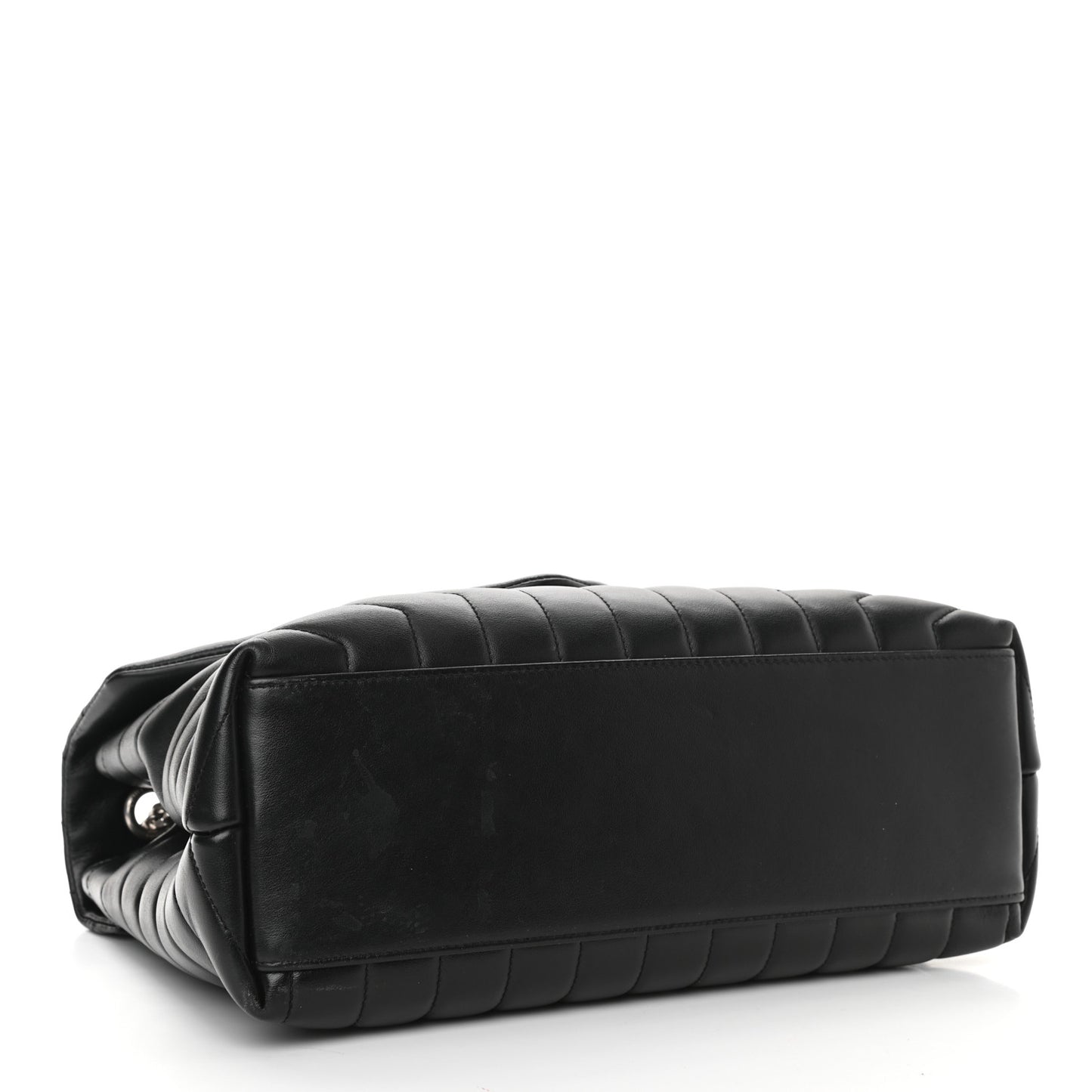 Calfskin Y Quilted Monogram Medium Loulou Chain Satchel Black