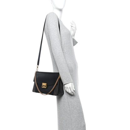 Givenchy Sugar Goatskin Suede Medium GV3 Shoulder Bag Black Grey 2 of 9