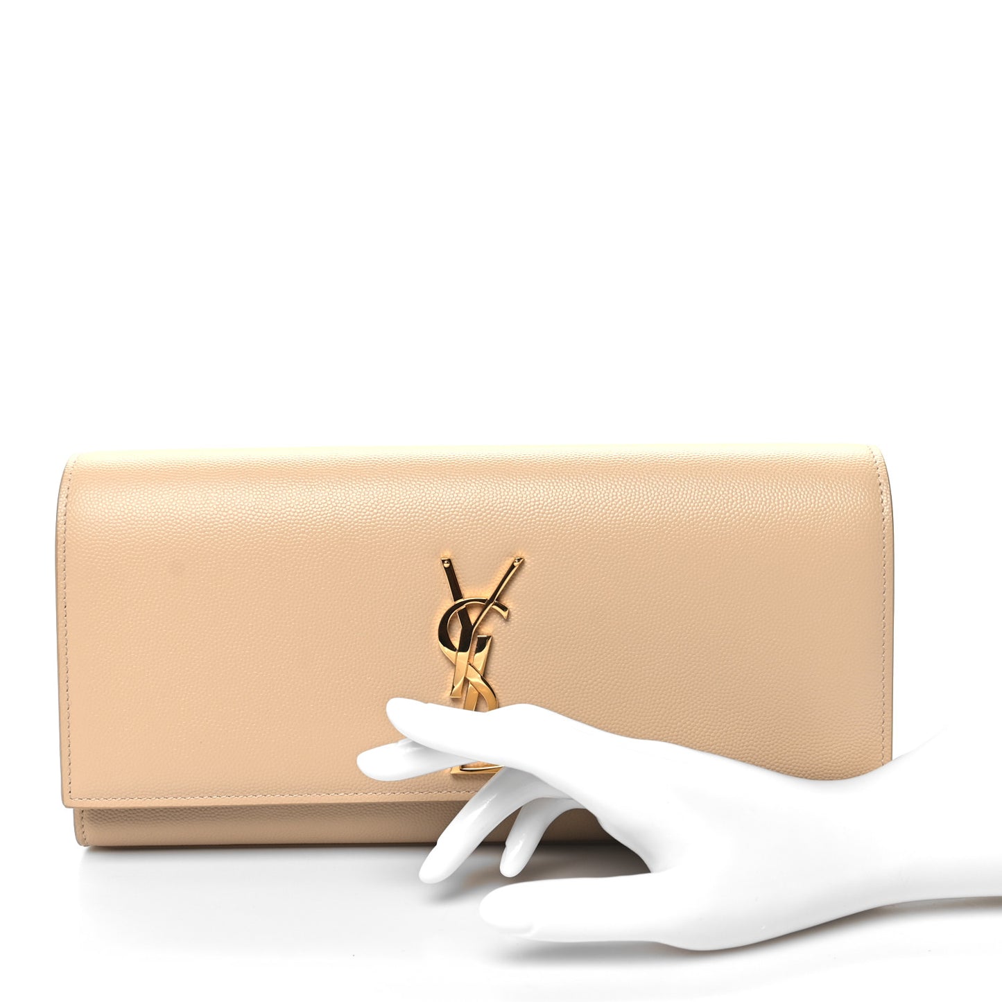 Grain De Poudre Classic Monogram Cassandre Clutch Nude Powder