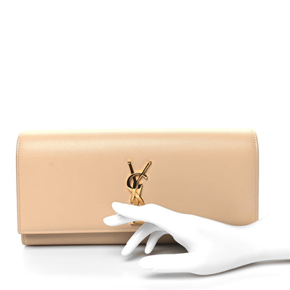 Saint Laurent Grain De Poudre Classic Monogram Cassandre Clutch Nude Powder 2 of 9