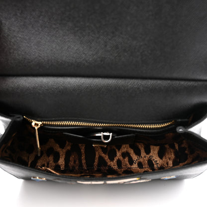 Dolce & Gabbana Dauphine Medium DG Family Patch Miss Sicily Satchel Black 5 of 9