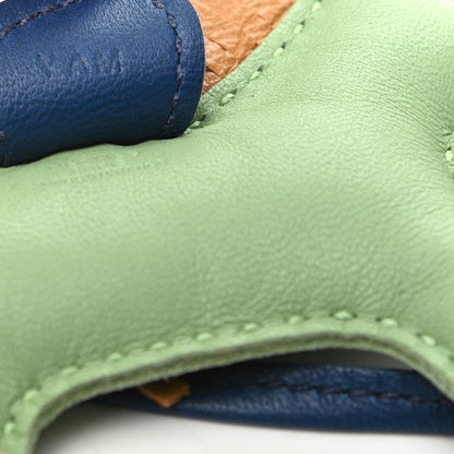 Hermes Milo Lambskin Grigri Rodeo Horse Bag Charm PM Vert Criquet Sesame Bleu de Malte 5 of 5
