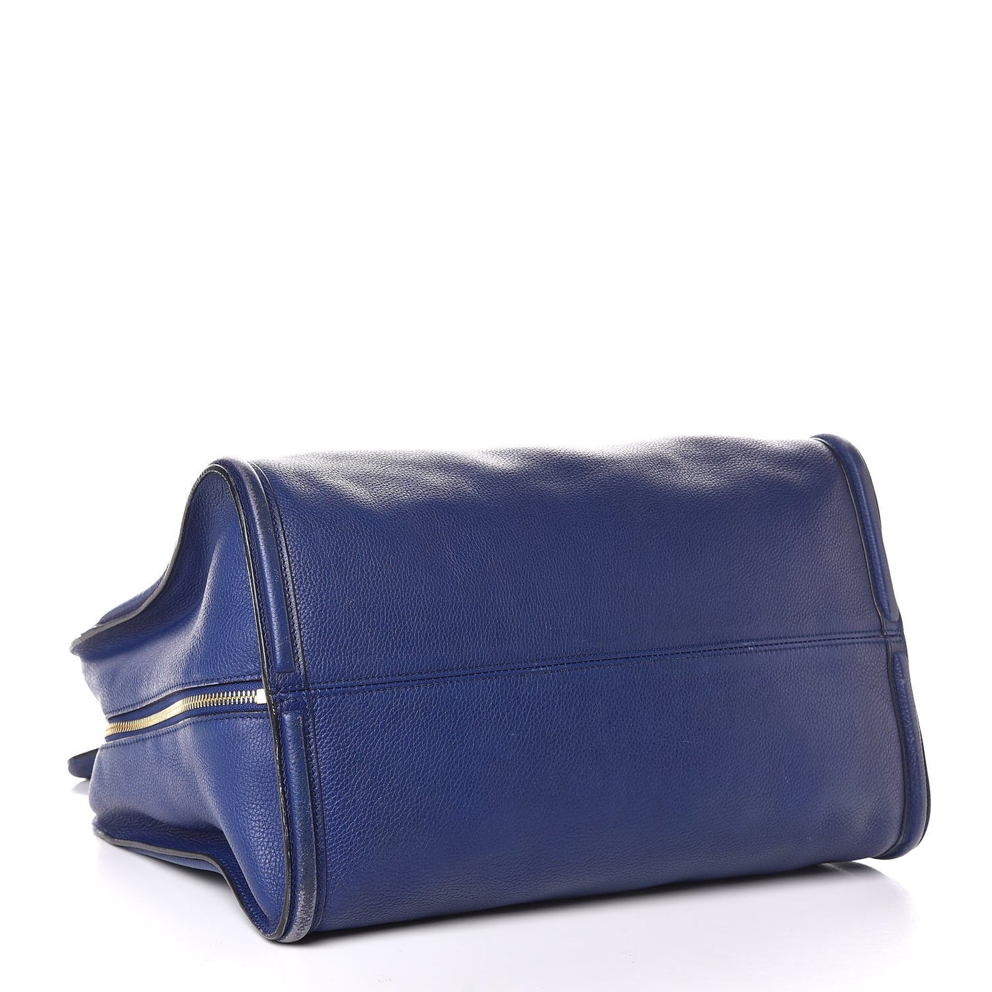 Pebbled Calfskin Large Skull Padlock Zip Around Tote Ultramarine