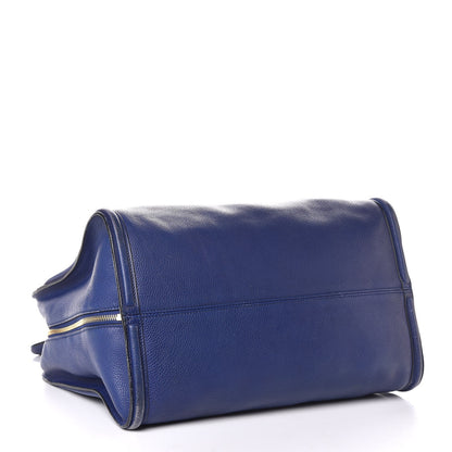 Alexander McQueen Pebbled Calfskin Large Skull Padlock Zip Around Tote Ultramarine 4 of 15