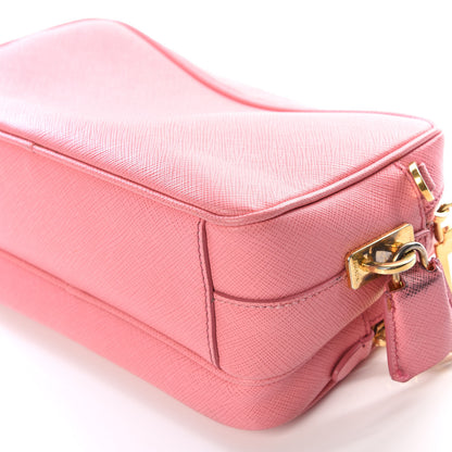 Prada Saffiano Lux Double Zip Crossbody Bag Petalo 8 of 13